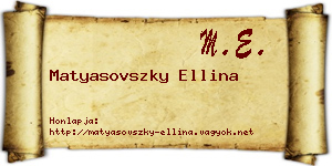 Matyasovszky Ellina névjegykártya